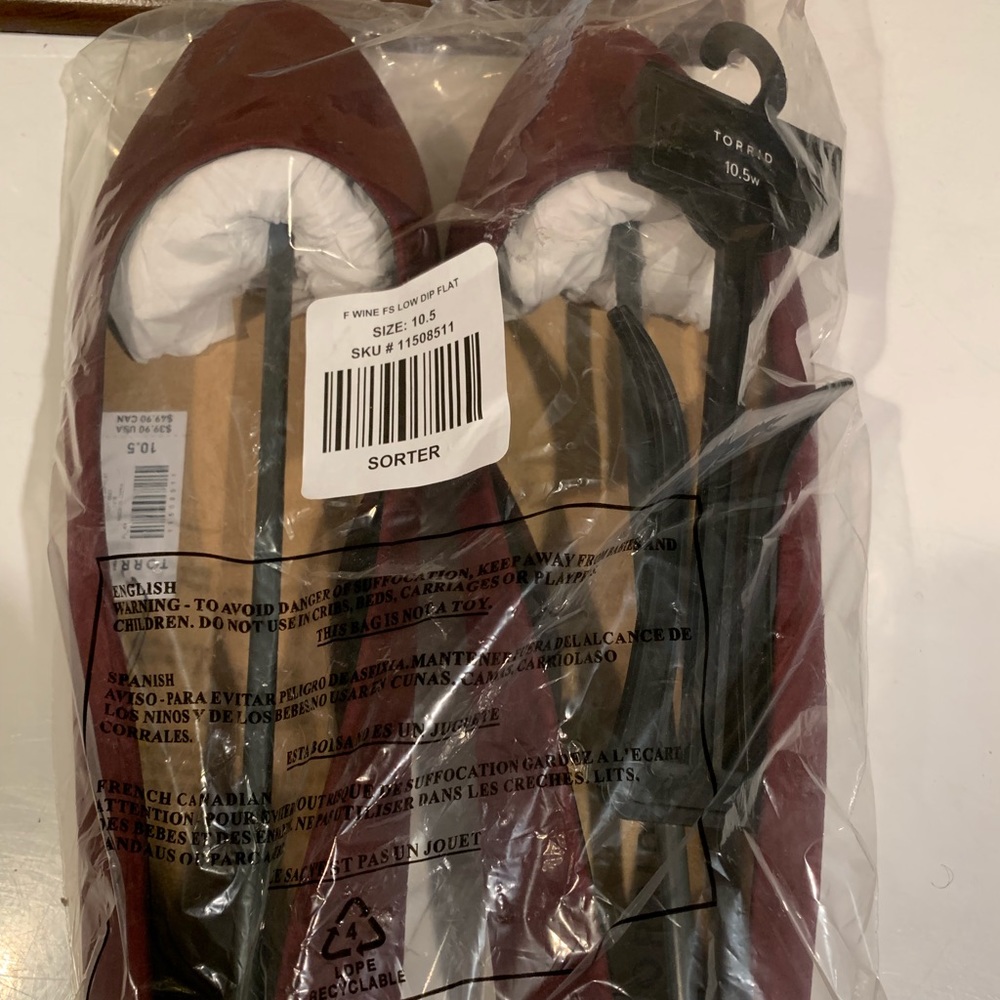 Wine Faux Suede Flat